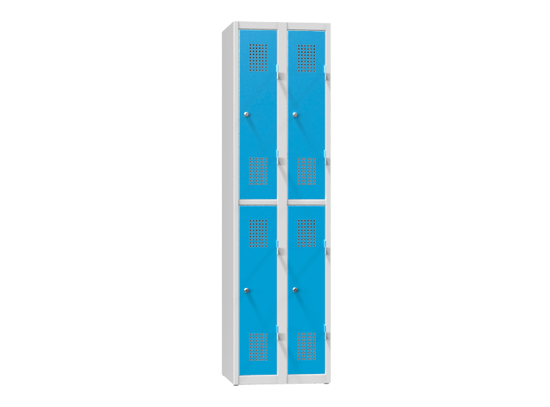Kovová šatní skříň 4-box na soklu